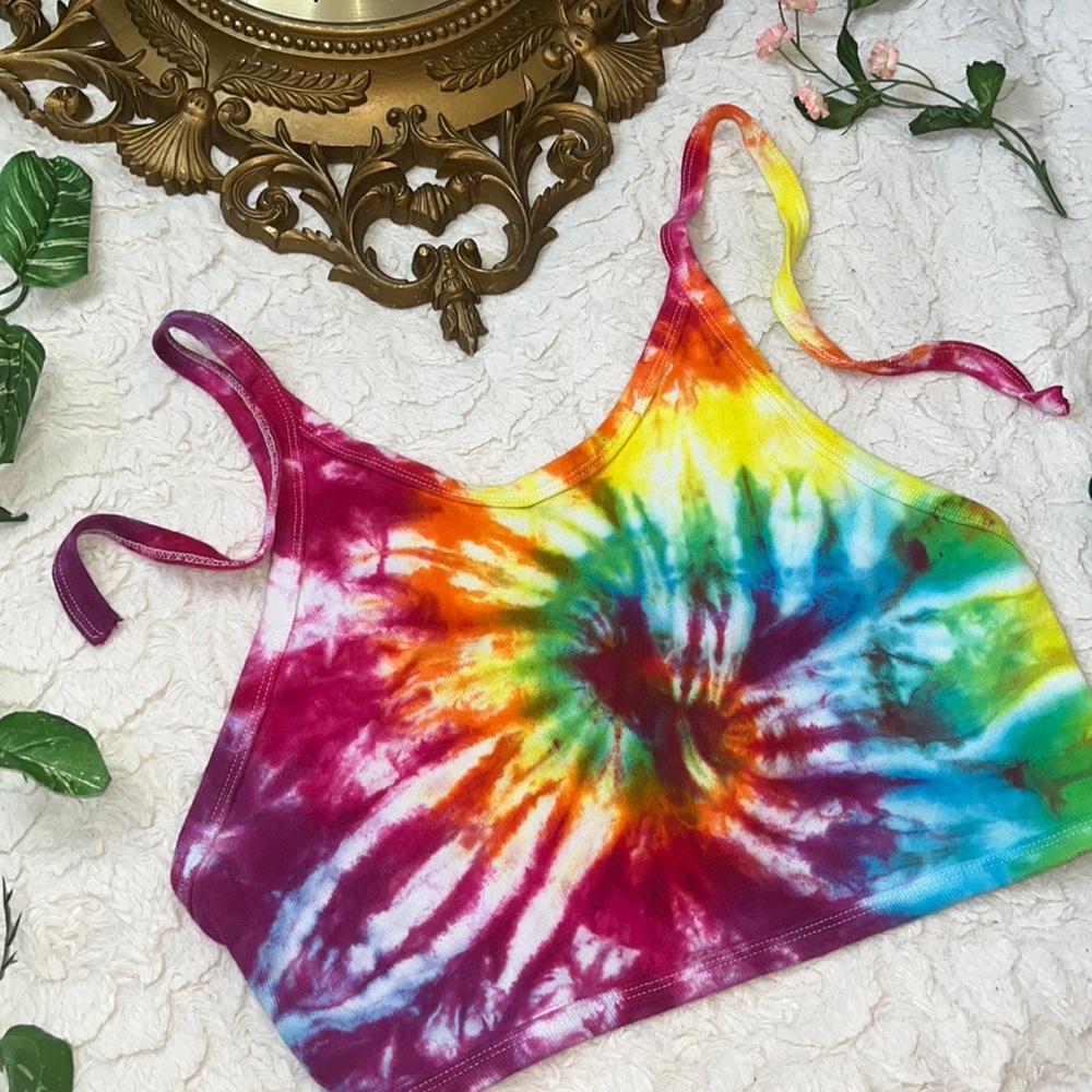 Y2K Tie Dye Crop Halter Top